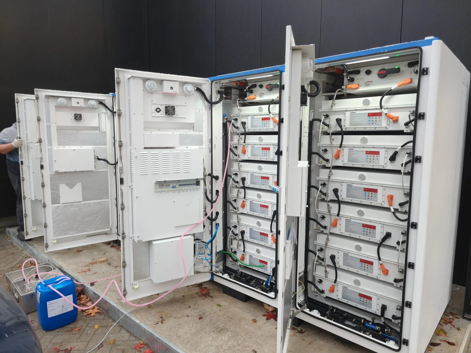 InduBa batterijmodules en BMS in open cabinet